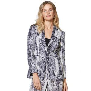Vince Camuto Black White Gray Snake Skin Print Blazer Jacket Sz 12 NWT